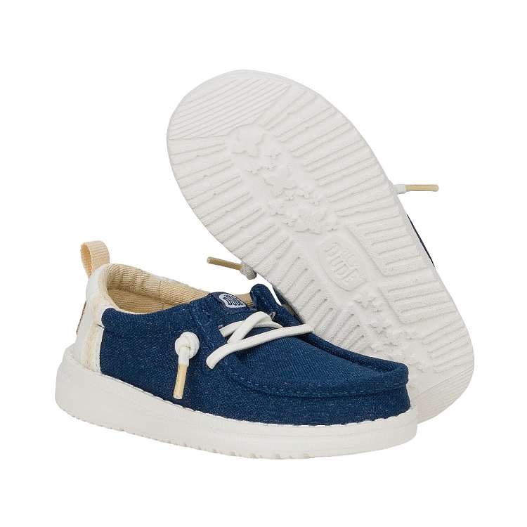 Wally T Summer Linen - Sargasso Blue/White