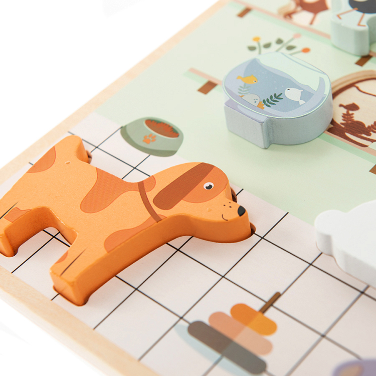 Wooden puzzle with pets