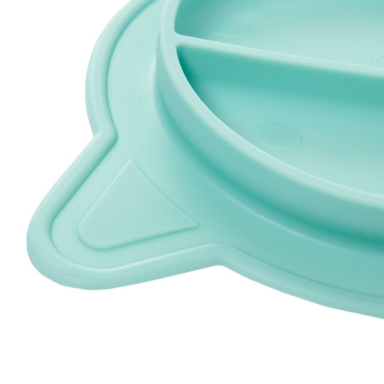 Mint silicone dish in the shape of a cat