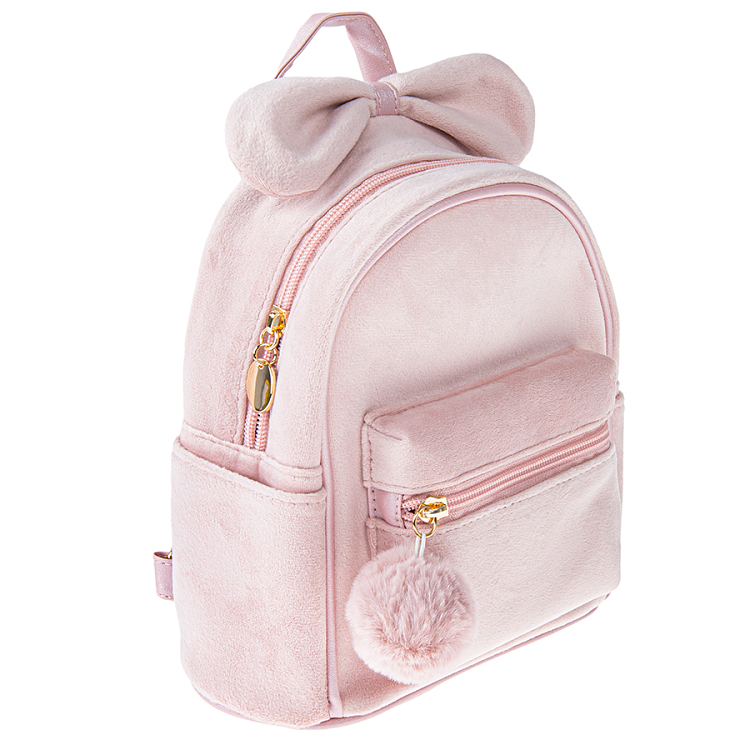 Backpack bow pink pompom