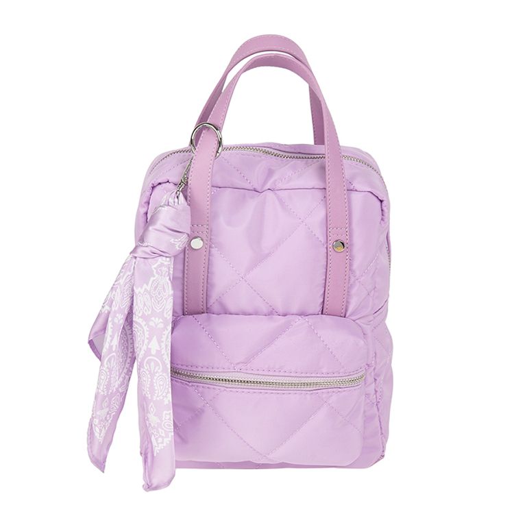 Lilac backpack with matching scarf