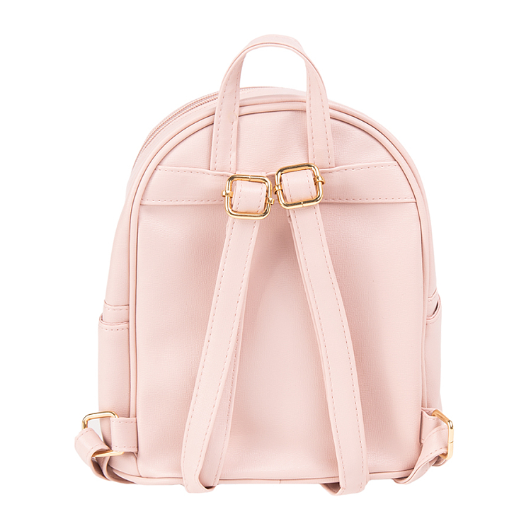 Pink backpack with glod details