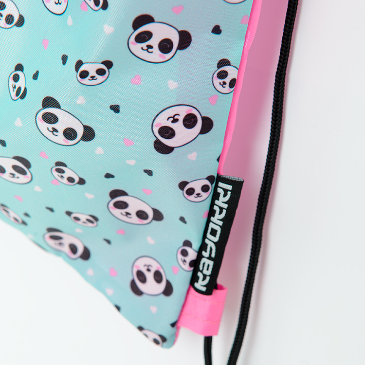Σακίδιο ροζ βεραμάν με στάμπα ζωάκι Panda