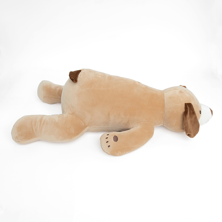 Λούτρινος σκύλος μπεζ με καφέ αυτάκια