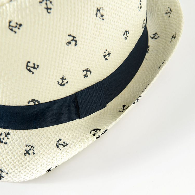 Brimmed summer cap with anchors