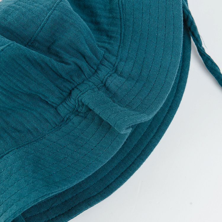 Brimmed blue summer cap with cord