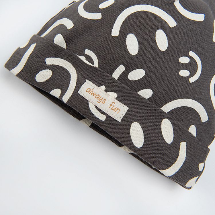 Navy blue smiley cap