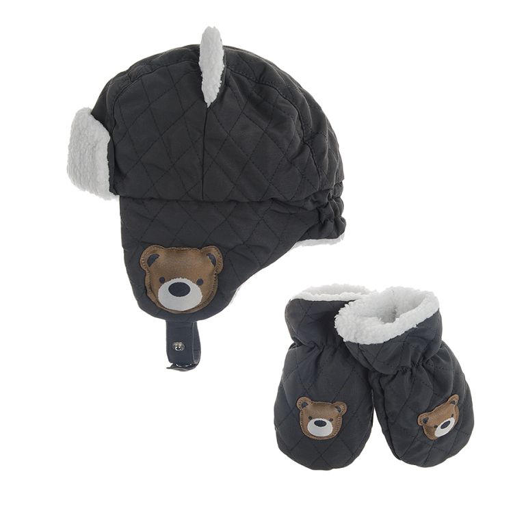 Winter bear set (hat and mittens)