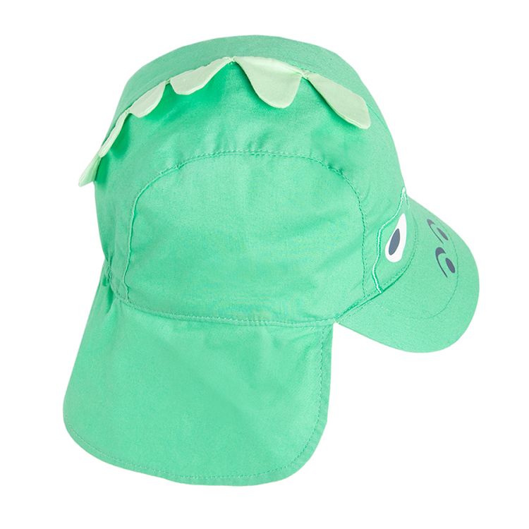 Καπέλο πράσινο με προστατευτικό αυχένα και θέμα δεινόσαυρο