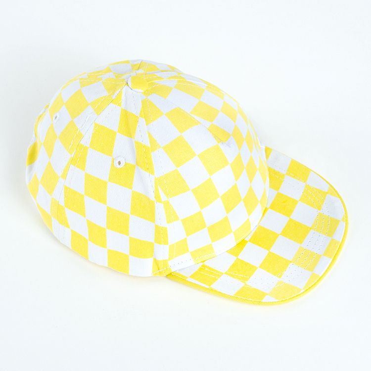 Checked yellow hat