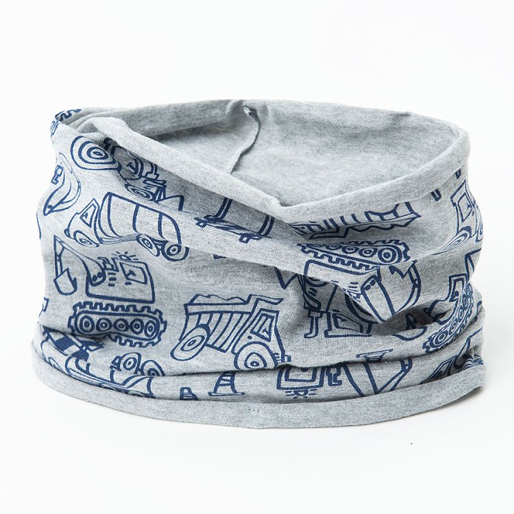 Grey accessories set with trucks print