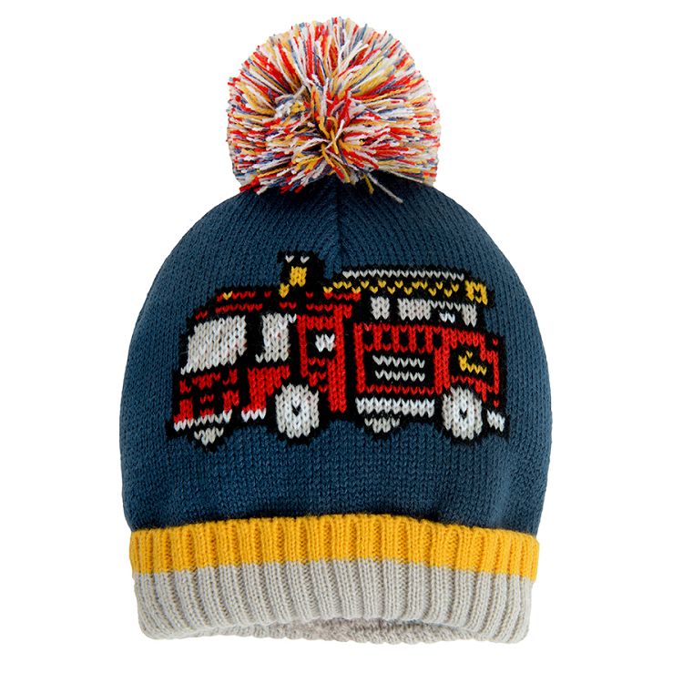 Blue cap with truck print