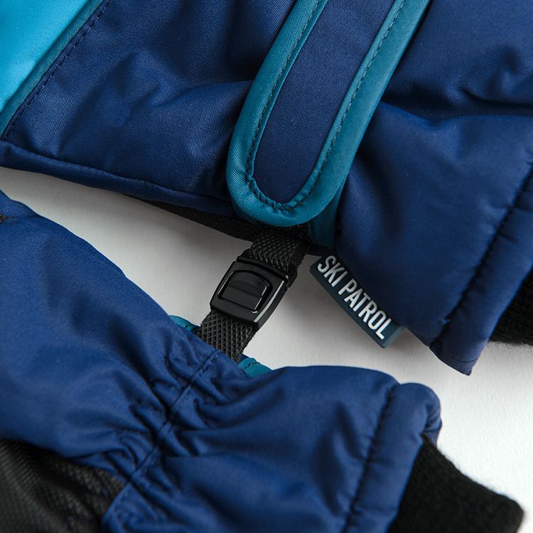 Blue ski gloves
