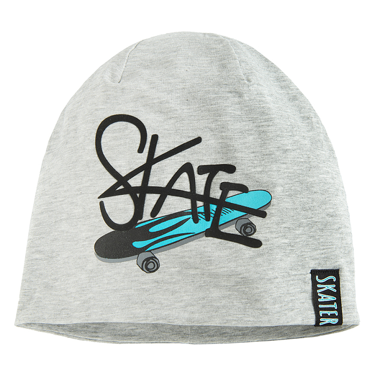 Σκούφος ανοιχτό γκρι με στάμπα Skate