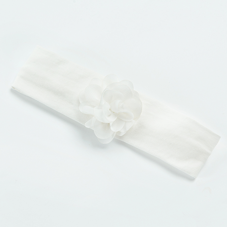 White headband with flower applique