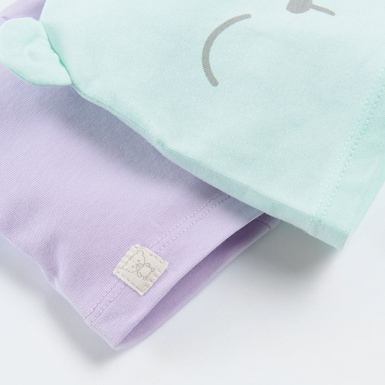 Mint and purple all year round beanies - 2 pack