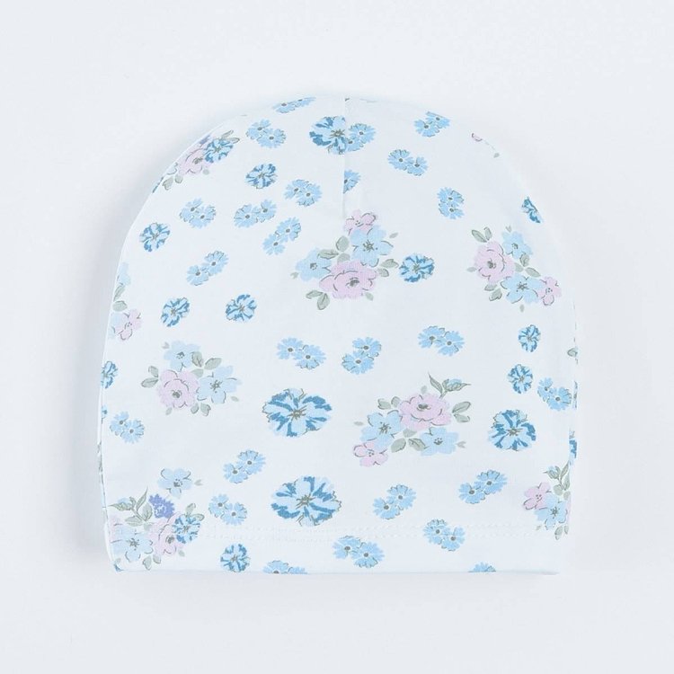 Blue and white floral all year round beanies