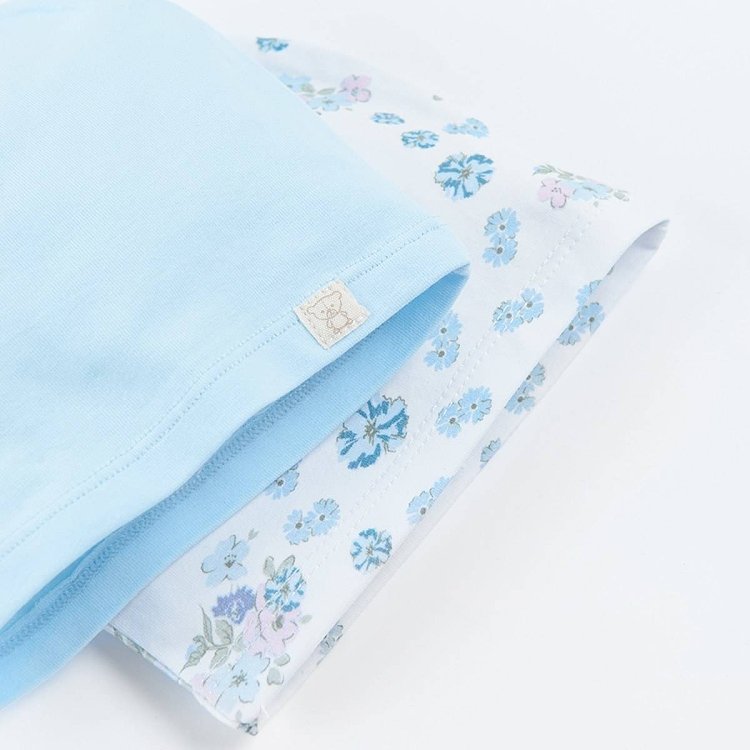 Blue and white floral all year round beanies