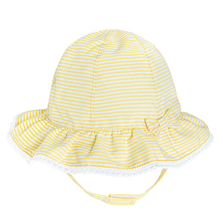 Yellow sun hat with bow