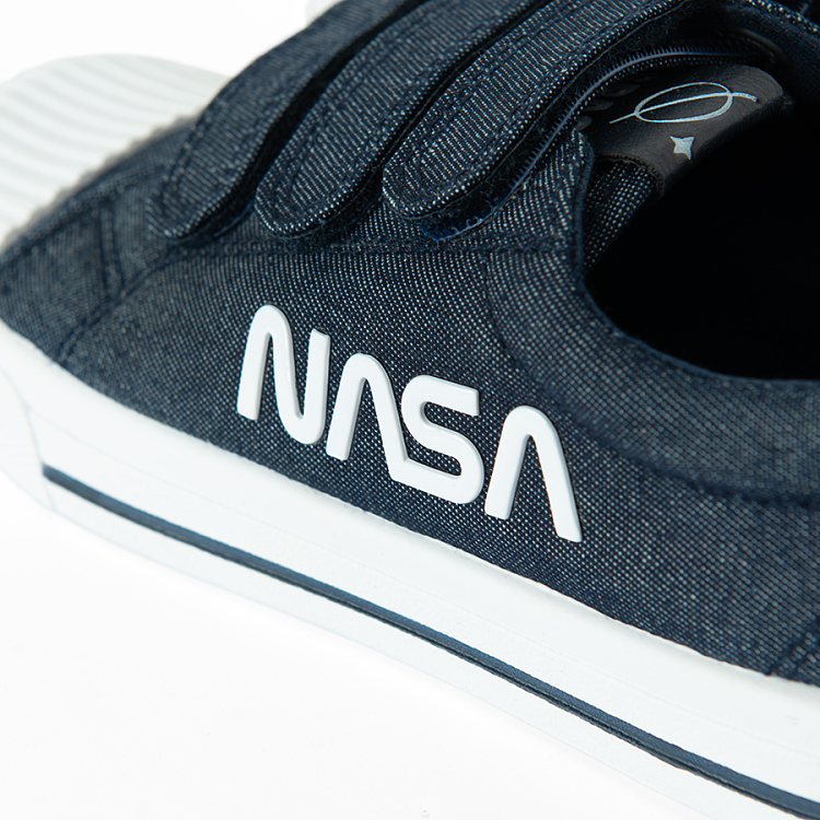 Παπούτσια πάνινα μπλε σκούρο με βέλκρο NASA