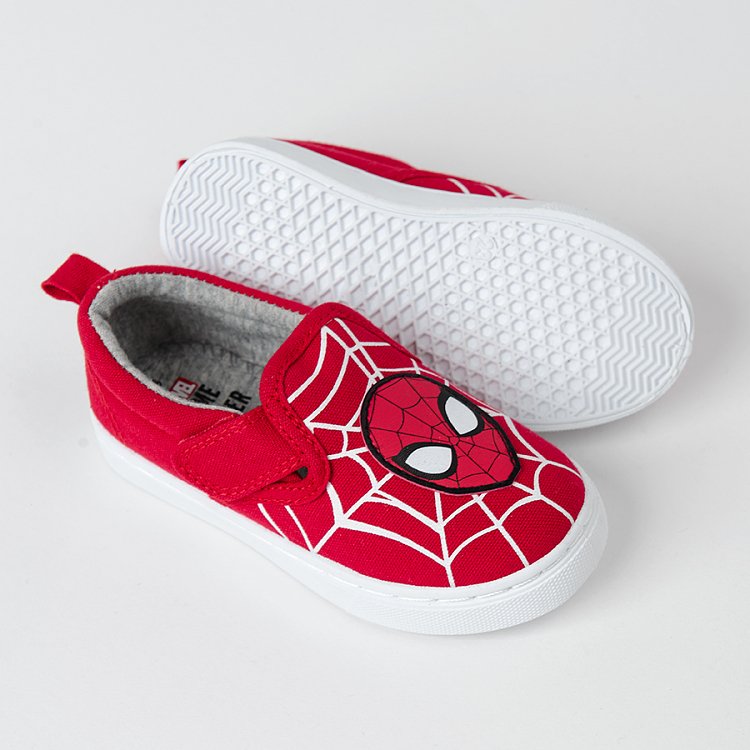 Παπούτσια κόκκινα με βέλκρο και στάμπα SPIDERMAN
