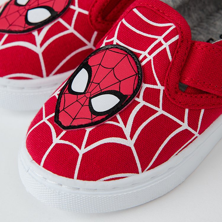 Παπούτσια κόκκινα με βέλκρο και στάμπα SPIDERMAN