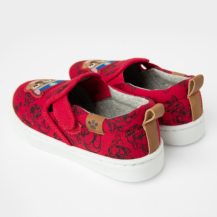 Shoes red with PAW PATROL print
