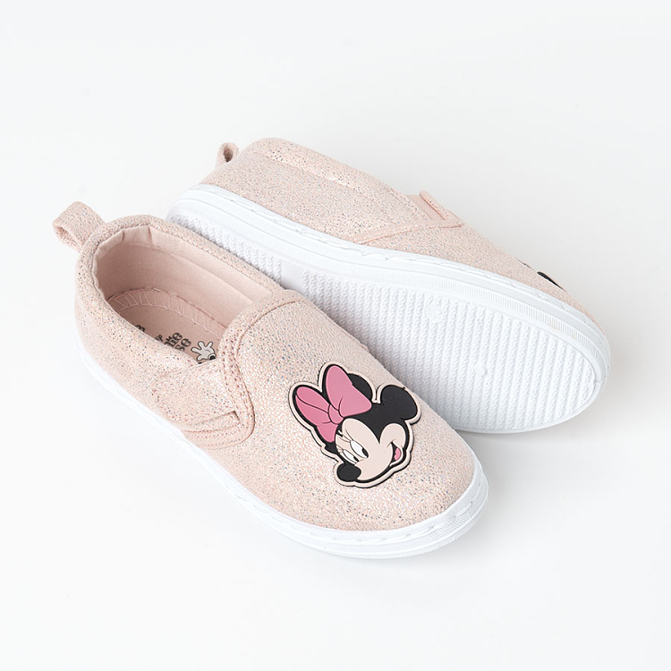 Παπούτσια ροζ με βέλκρο και στάμπα MINNIE MOUSE