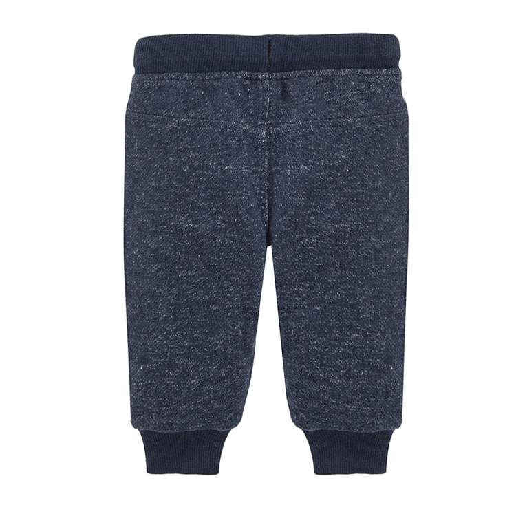 Grey jogging pants with embroidered funny monster faces