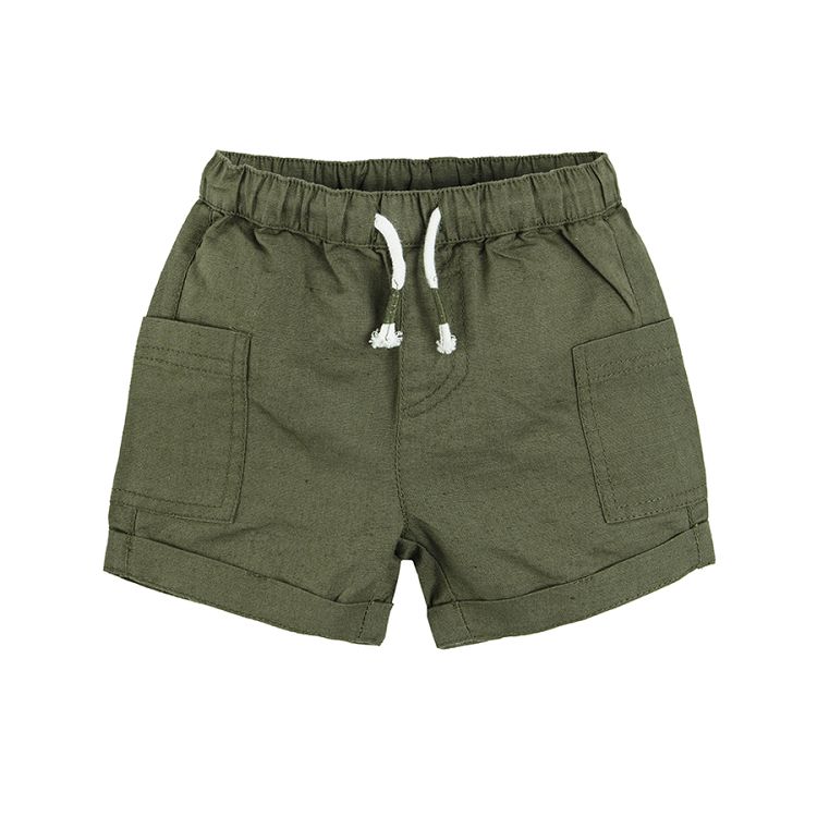 Khaki shorts with cord and side pockets
