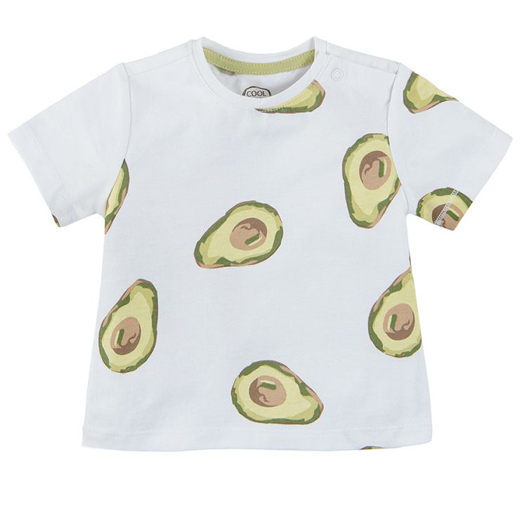 Short sleeve blouse with avocado print