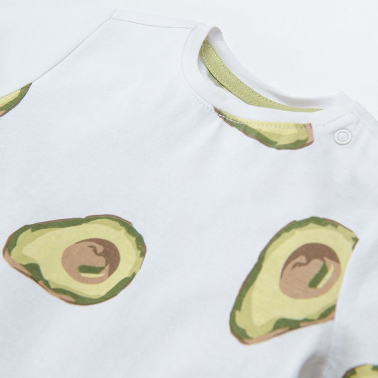 Short sleeve blouse with avocado print