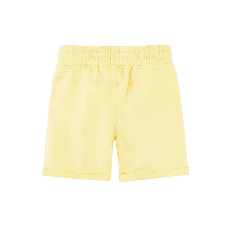 Yellow shorts with cord and elastic band