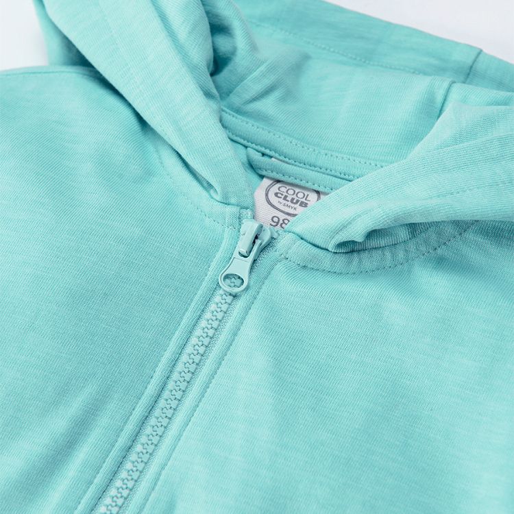 Light blue zip through hoodie