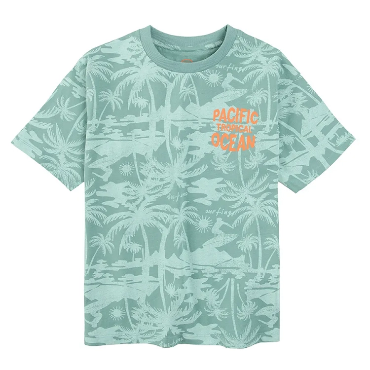 Μπλούζα κοντομάνικη με φοίνικες "Pacific tropical oceal"