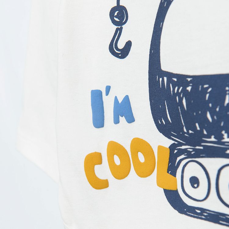 White with Im Cool truck print long sleeve bodysuit