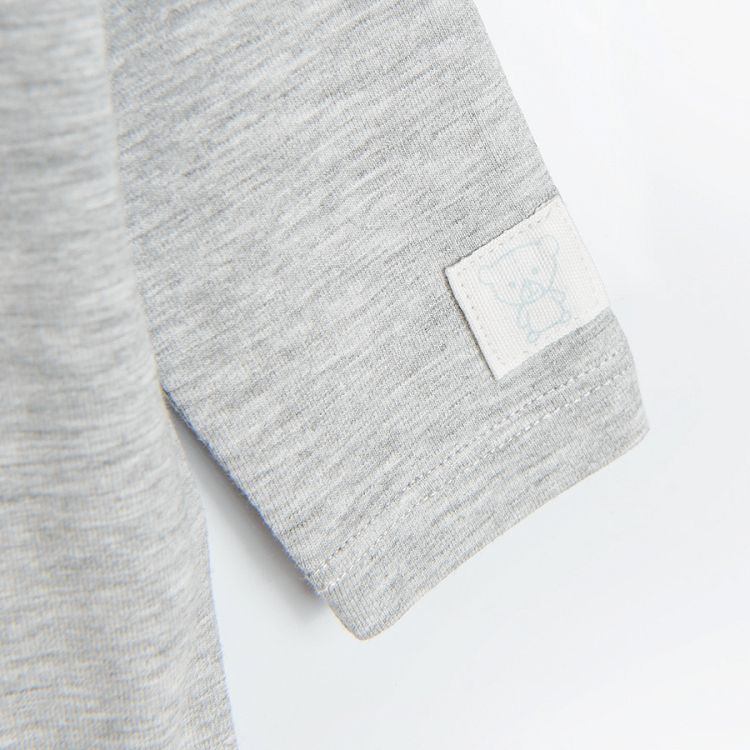 Grey melange long sleeve bodysuit