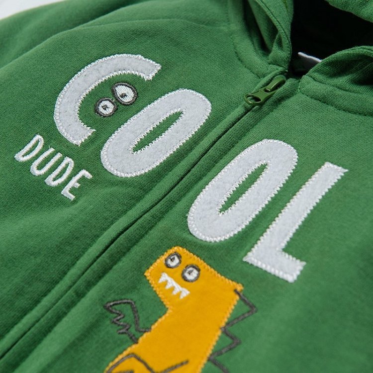Green zip through hoodie