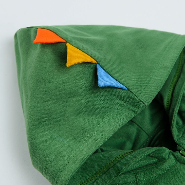 Green zip through hoodie