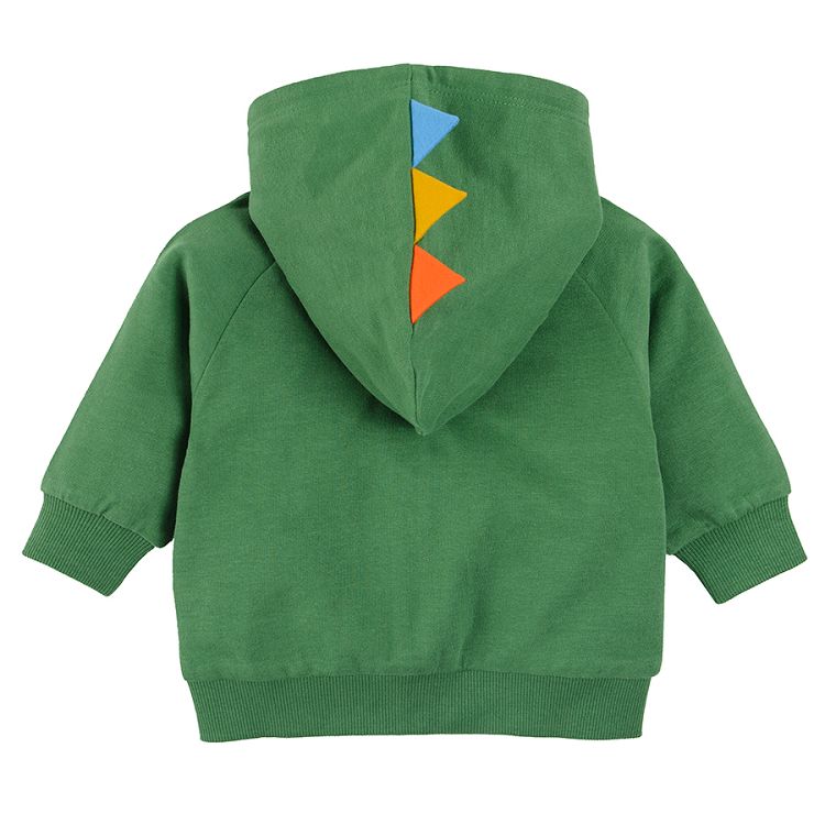Green zip through hoodie