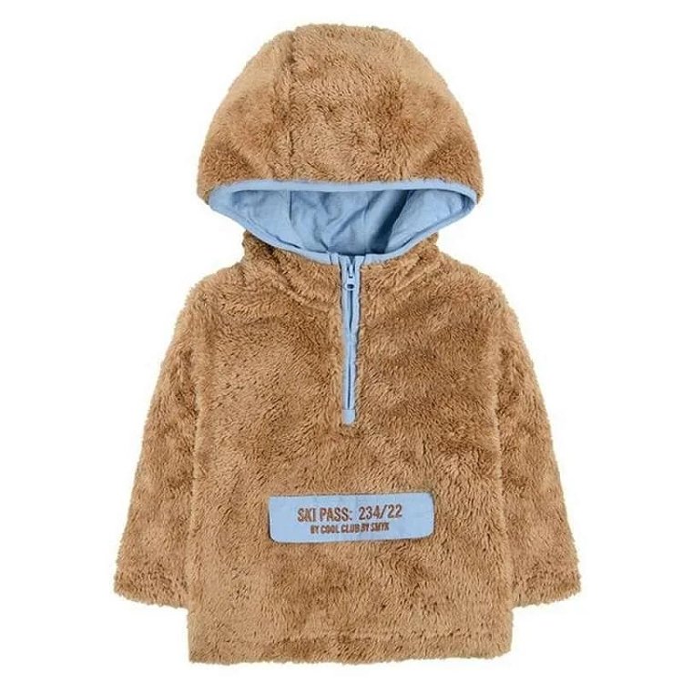 Beige sweatshirt with a hood