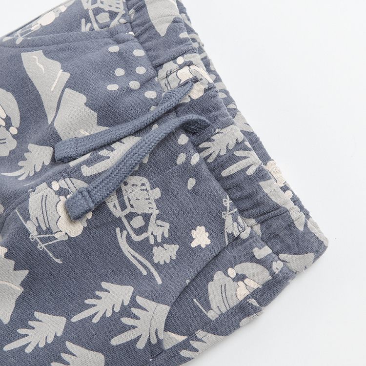 Blue melange jogging pants