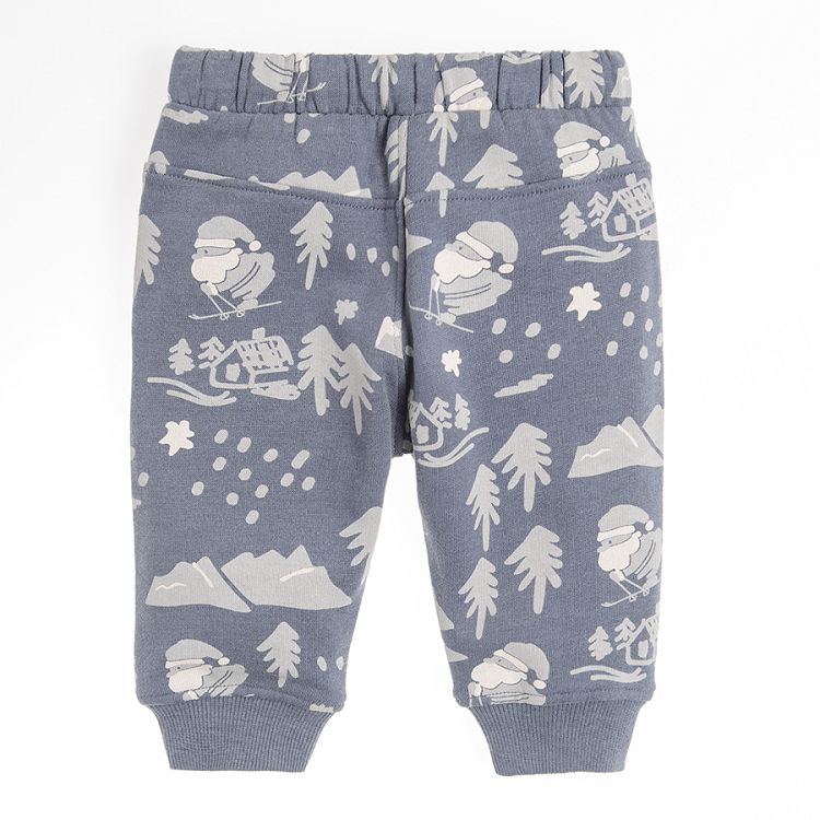 Blue melange jogging pants