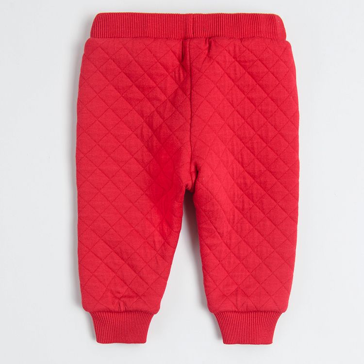 Red jogging pants