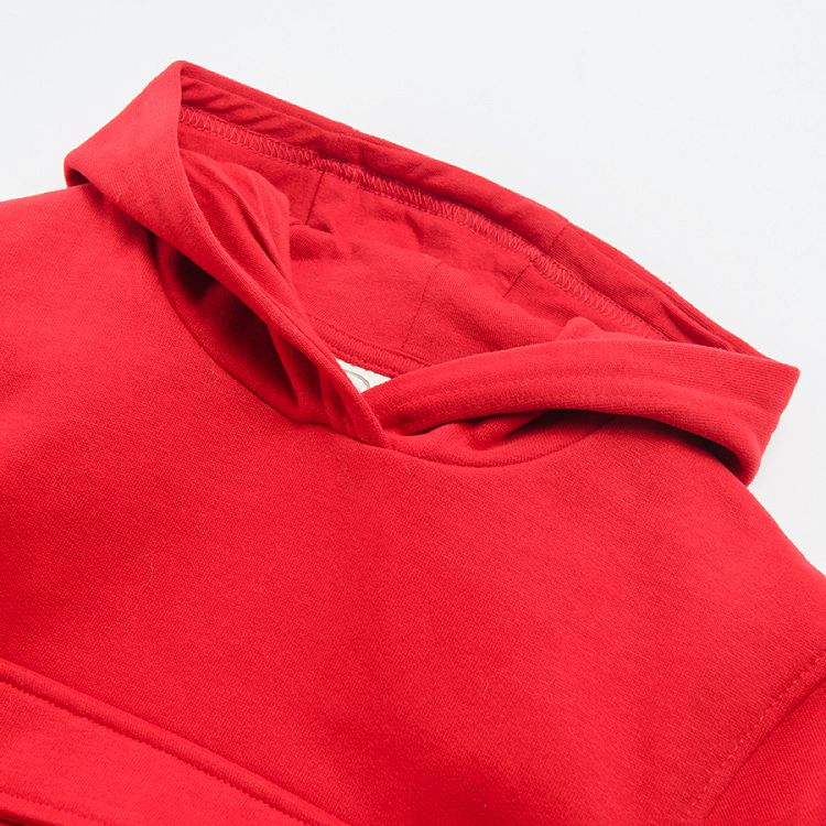 Red hooded sweatshirt