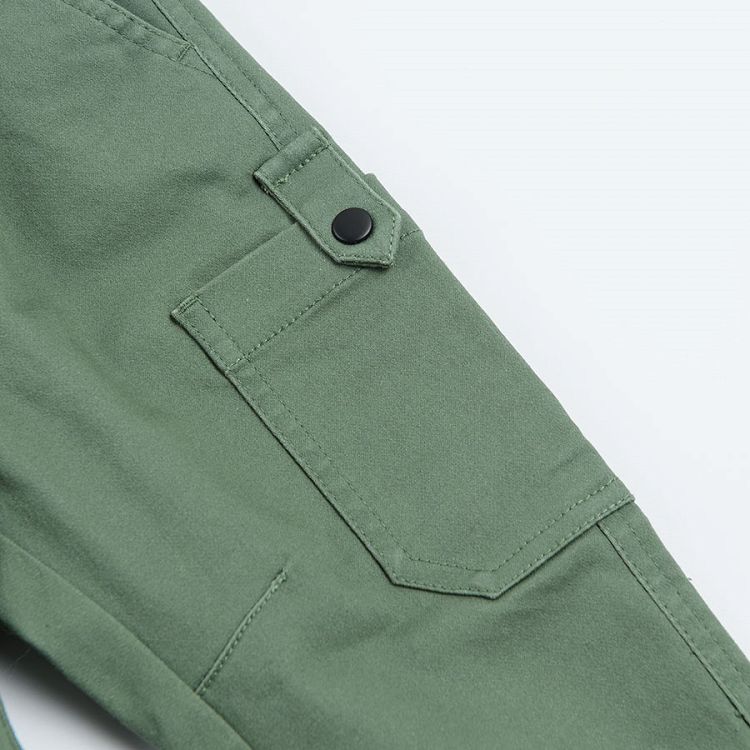 Παντελόνι πράσινο με τσέπες και λάστιχο στη μέση