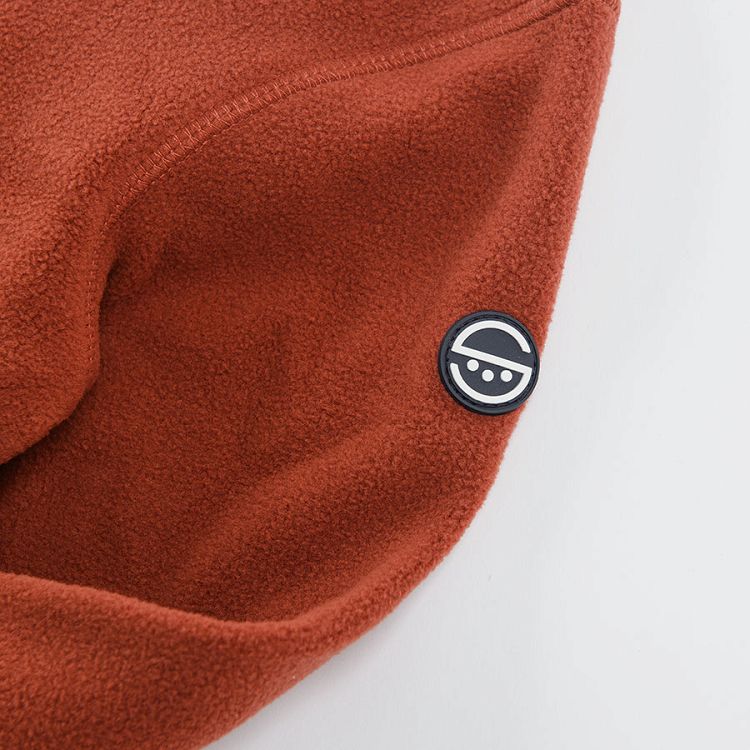 Brick hooded zip through sweatshirt