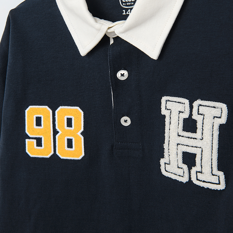 Polo navy blue long sleeve blouse