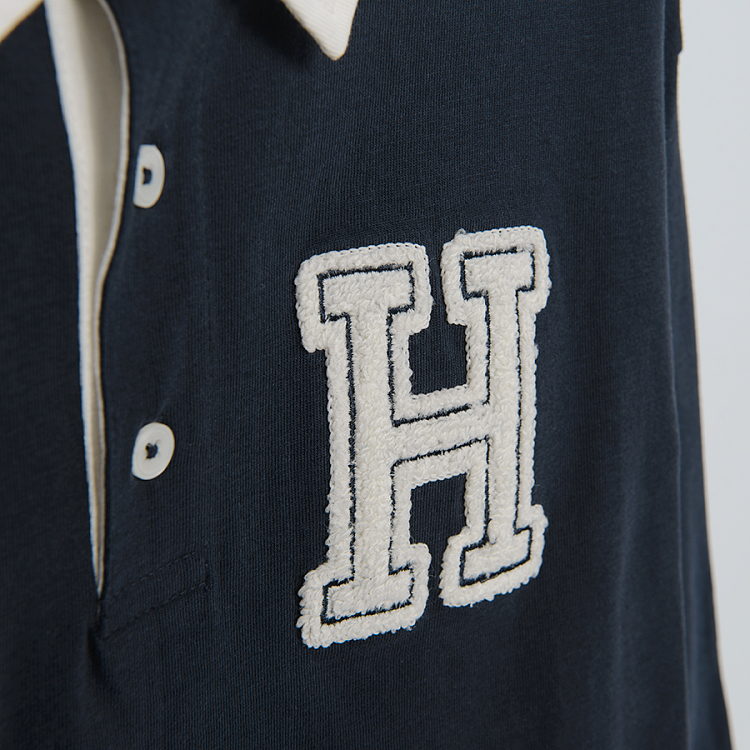 Polo navy blue long sleeve blouse
