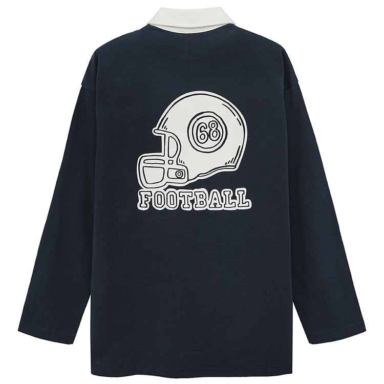 Polo navy blue long sleeve blouse